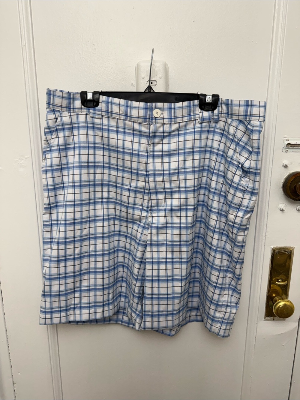 Under Amour Men’s Blue & White Plaid Golf Chino Shorts Size 40 New